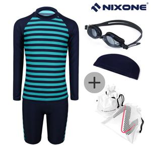 닉스원 여아동 한벌수영복 NSJG-2732GN 4종세트