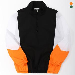 [후앙스] 오버핏 레트로배색 컬러 아노락 BNJP0101