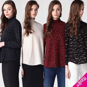 [르오트(LeOT)] 애슐리 스모킹 모크넥 블라우스 (4종택일)-사이즈55~88다양