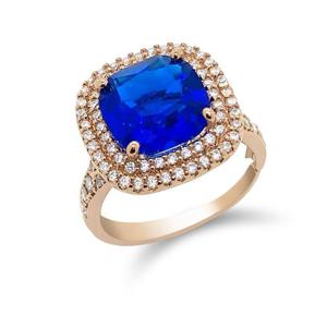 [갤러리민] 아쿠아블루큐빅 사각 반지/하객룩/프로포즈/링