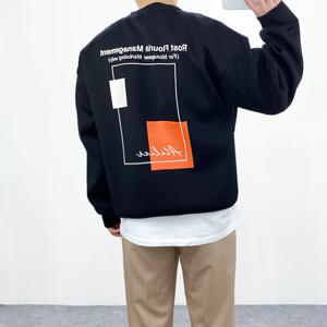 엠클로 오버핏 네오프렌 아뜰리에 프린팅 맨투맨 티셔츠