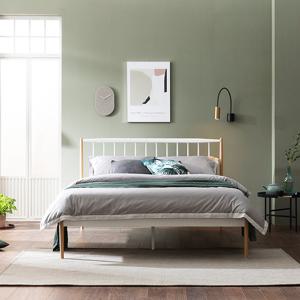 랍슨이에로 철재 프레임 퀸(Q)+매트리스 포함-화이트