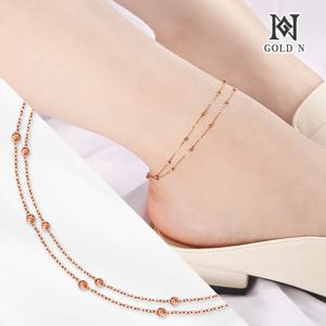 골드앤 14K 조이 두줄 체인 발찌 RG