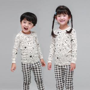 [알록달록]긴팔내의 유아 아동 실내복 해피스마일(100호~140호)