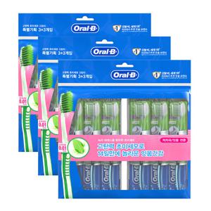 오랄비 고탄력 초극세모 칫솔 그린티 6개입 3ea