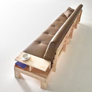 [더젠] 모비치 고급편백원목 천연통가죽소파1