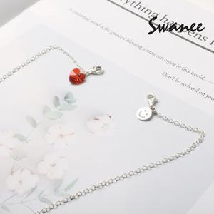 스와니 실버 레드 스마일 하트 마스크 스트랩 (M002009C/SILVER)