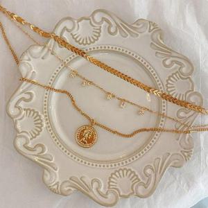 [마물샵] 클립 볼드 팬던트 레이어드 목걸이 악세사리