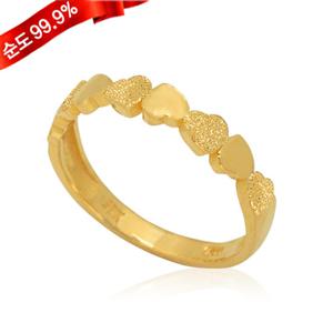 [골드모아] 여자 순금 반지 3.75g 24K [러블리하트 콤비]