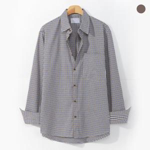 [후앙스] 오버핏 배색 체크 포켓 셔츠 NDST1855