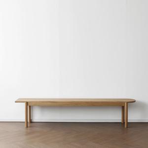 [오크] A형 반원형 벤치의자  화이트오크 2100