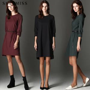 [쉬즈미스] 사이드 슬릿 스트레치 코튼 원피스