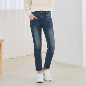 [진마니아]블루 스판 위빙 본딩기모 아치포인트 배기 데님