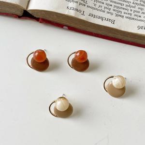 블라썸 귀걸이 진주 자개 엔틱 링 이어링 피어싱