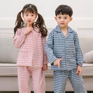 [란젤]둘둘체크 파자마세트/겨울잠옷/아동잠옷