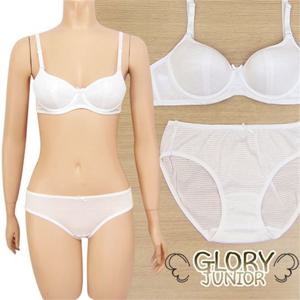 [고아라]75A~85B/주니어 A/B컵 자카드 면브라팬티2종(GLB1732_1525)