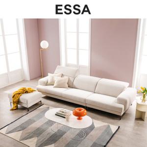 [에싸] 밀란 4인 헤드기능 카시미라 패브릭 소파+스툴