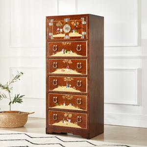 이조공예 그림문짝5단스 고가구 전통가구 이조가구