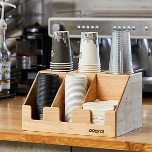 우드 홈카페 커피머신 컵 홀더 정리대 리치 6구
