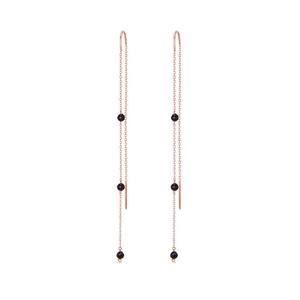 [도로시] 14k 블랙 스피넬 포인트 롱귀걸이