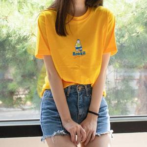 [험블][험블] 유럽국가 캐릭터 레터링 데일리 루즈핏 반팔티 (62