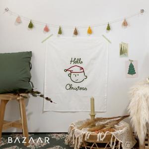 헬로케빈 자수 가리개 커튼(60x75)1장+압축봉