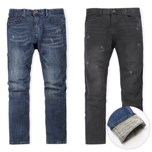 리드벅 남자 피치 기모 디스트로이드 일자청바지 2컬러 MJ5068