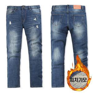 리드벅 남자 피치 기모 디스포인트 워싱 일자청바지 MJ5060