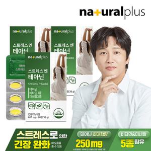 내츄럴플러스 스트레스엔 L테아닌 60정 3박스 / 마그네슘 비타민B 아연 긴장완화