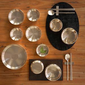 놋담 방짜유기 단하 2인 유기그릇 반상기세트 보자기 선물포장