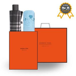 송월 우산 타올 O.G 선물세트88 (SW3단모던체크+SH하니)