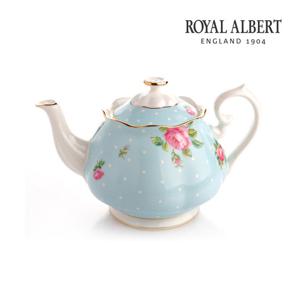 [로얄알버트] 뉴황실장미 폴카블루 티팟 1.25L 1P