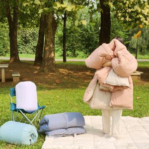 [올리비아데코] 투웨이 사계절 캠핑 양면 차렵이불(S)+더스트백 포함