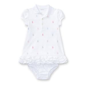 랄프 로렌 베이비 여아 러플 폴로 드레스 블루머(CWPODRSF3D20063100)