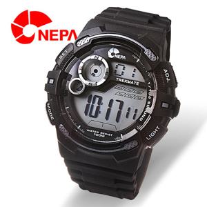 NEPA 네파 스탑워치/알람/듀얼타임 스포츠시계 N310-BLACK-SILVE