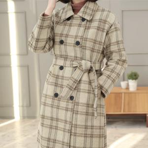 [웬디즈갤러리][한정]파이브 체크 롱코트 XCT001