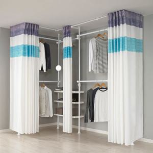 왕자 뉴드레스룸 코너형4폴_밀폐 타공선반_941/행거