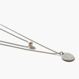 제이로렌 0N0762 스지코인 더블펜던트 실버목걸이