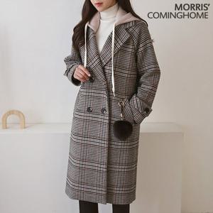 [한정/특가][모리스커밍홈]체크 탈부착 후드 폭스방울울코트_[M2012CT039D]