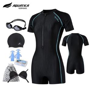 아쿠아티카 여성 실내수영복 AQA27512 일반용수경 6종세트