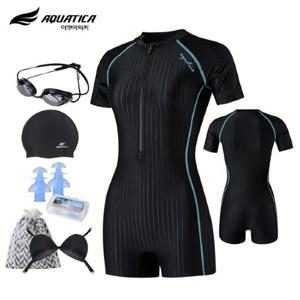 아쿠아티카 여성 실내수영복 AQA27512 선수용수경 6종세트