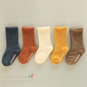 [꼼지]P돌돌이 수면 머스타드(5족) 아동 양말  유아 아기 어린이 남아 여아