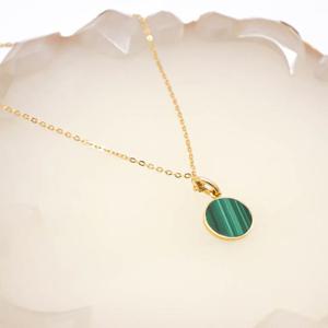 오팔하우스 14k 말라카이트 1cm 라운드 펜던트 OPDJP4238