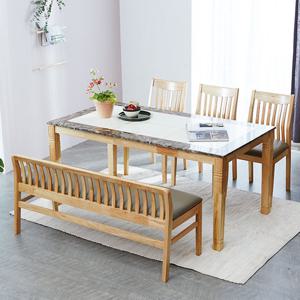 헤이몰리 타우루스 대리석 6인 식탁세트 (의자/벤치)