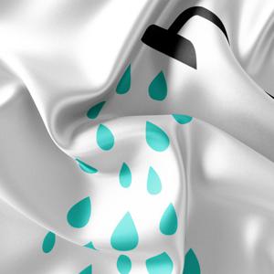 샤워커튼-물방울민트/패브릭 욕실 커텐 방수 가림막