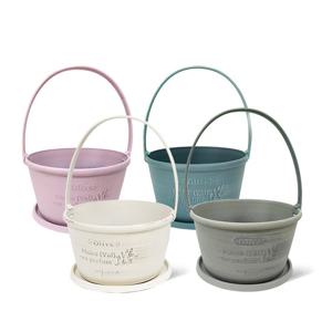 프로방스 베이직 손잡이 플라스틱 화분 받침세트