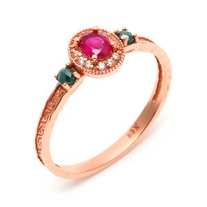 [비앤비골드] 14K 심플 원포인트 루비원석 반지 SRS26379