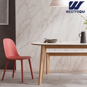 웨스트프롬 에스메랄다 원목 테이블 타원형 1200+의자4