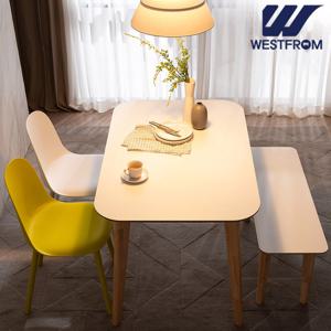 웨스트프롬 에스메랄다 원목 테이블 라운드형 1200+벤치2