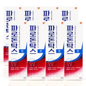 파로돈탁스 데일리 후로라이드 쿨링 민트 잇몸치약 100g x8개